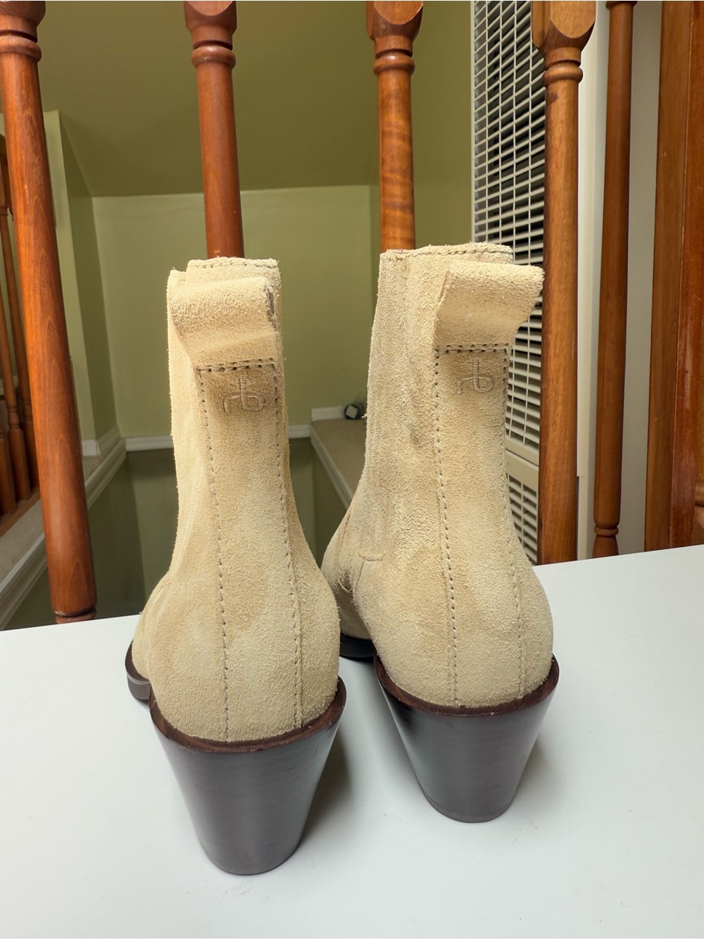 rag & bone Beige Suede Pointed Ankle Booties - Picture 7 of 10
